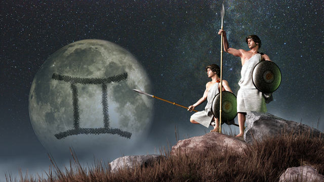 AIライティングのおすすめ ギリシャ神話「双子座の物語」のイラスト