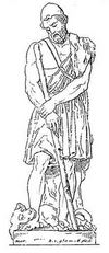 ギリシャ神話からの絵画　忠犬アルゴスの絵